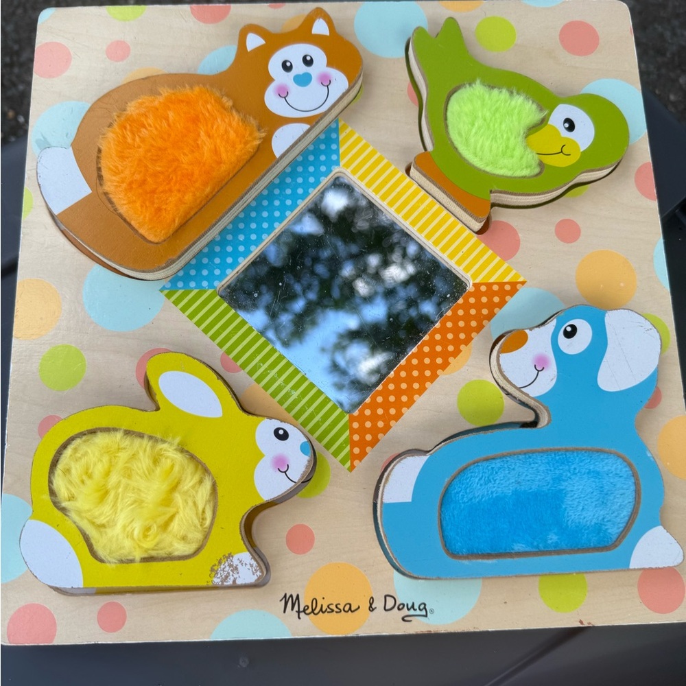 Melissa & Doug Animal Textures Puzzle - Orange, Green, Yellow, Blue
